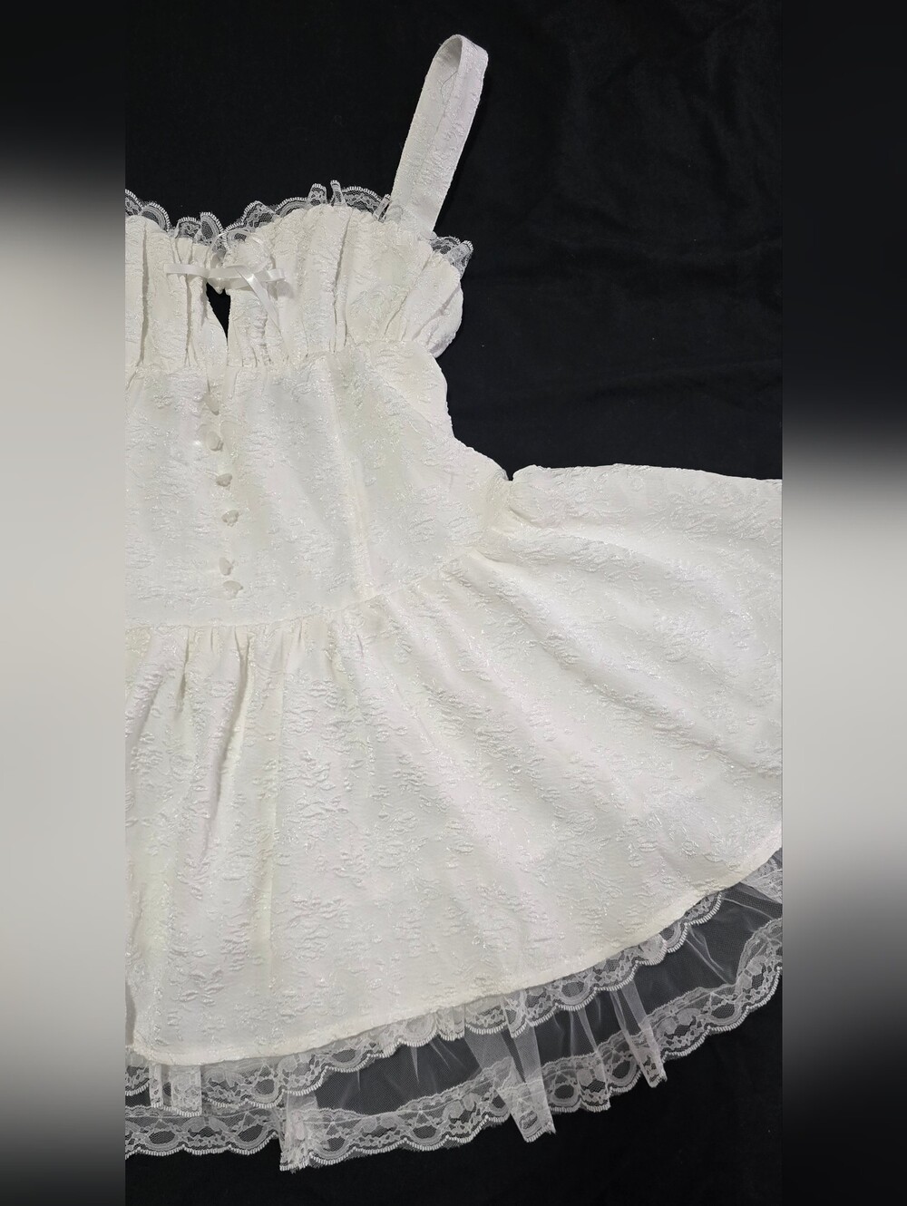 Current Mood White Lace Ruffle Sundress